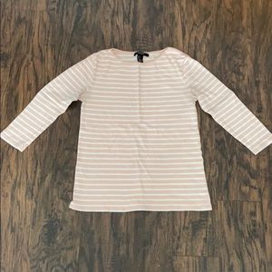 Pink and white striped T-shirt